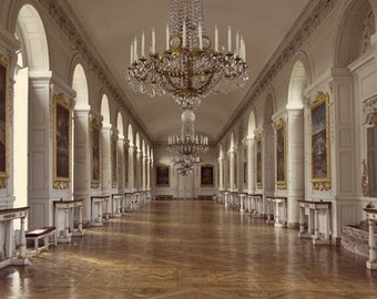 Travel Photography - Versaille Grand Trianon - French Baroque - French Decor - Chandelier - Marie Anoinette - Elegant