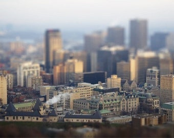 Tilt Shift Photography - Montreal City Photo - Miniature Art - Urban 5x7 Print - Quebec Architecture - Travel Photography - City Wall Decor