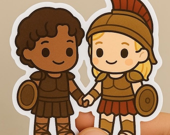 Achilles and Patroclus Greek Mythology Die-Cut Sticker
