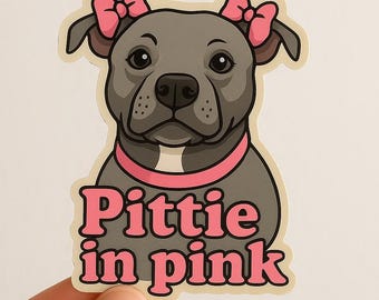 Pegatina de Pittie en rosa Pitbull