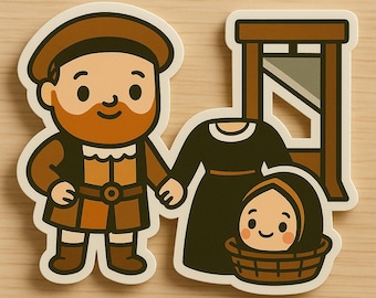 Chibi Henry VIII and Anne Boleyn Tudor King and Queen Couple: vinyl sticker