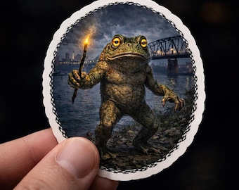 Loveland Frogman Die Cut Sticker, Ohio Cryptid Vinyl Sticker - Etsy