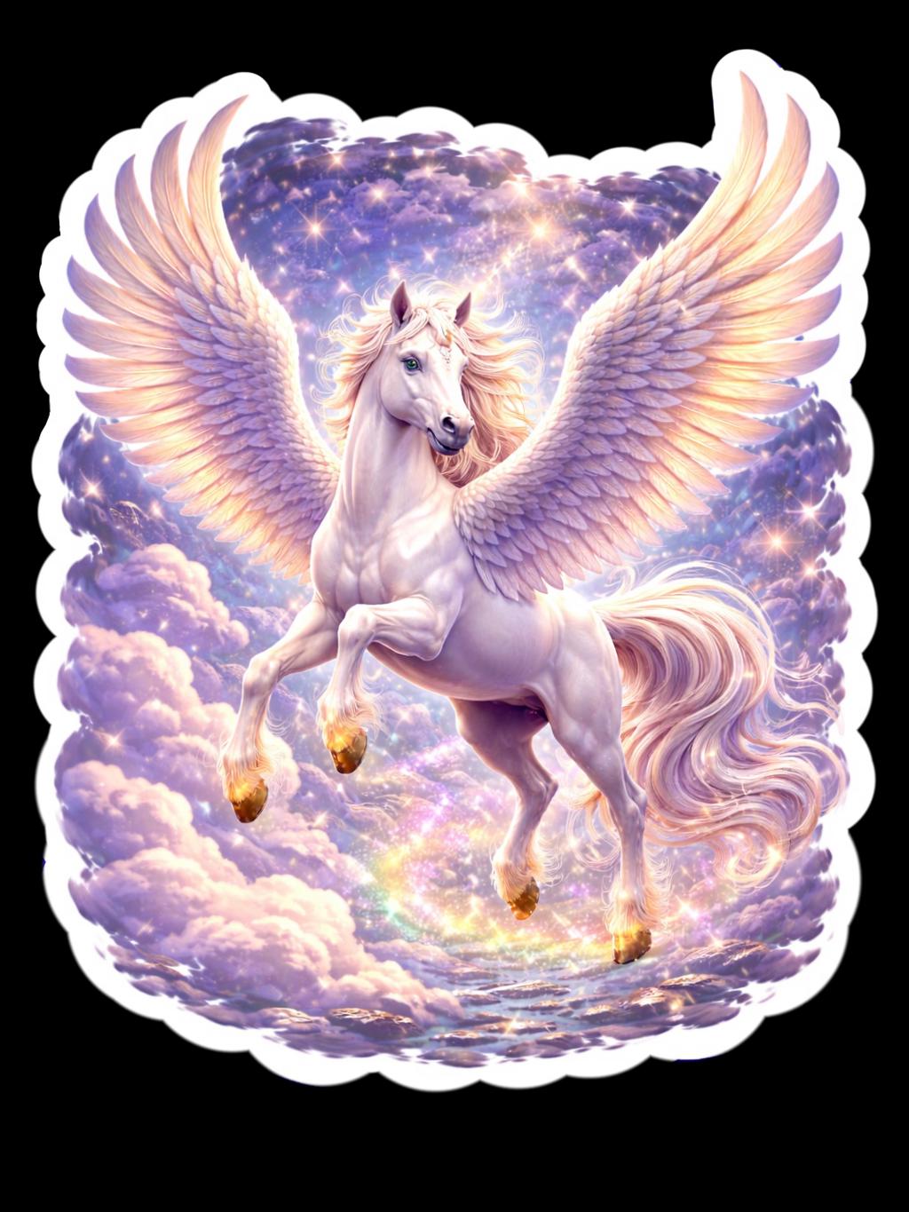 Pegasus Sticker | Winged Horse Mythology | Celestial Fantasy Art - Etsy