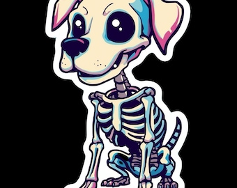 Sticker squelette de chien
