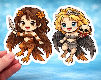 Chibi Harpies Greek Mythology Vinyl Sticker
