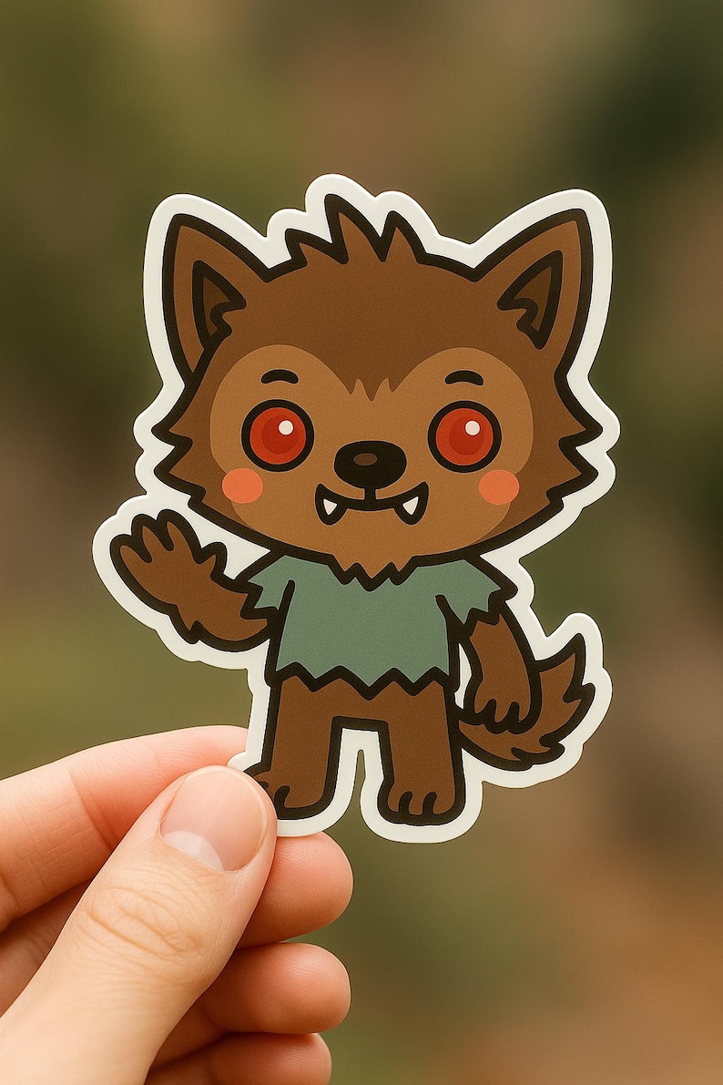 Chibi Werewolf Vinyl Sticker - Etsy