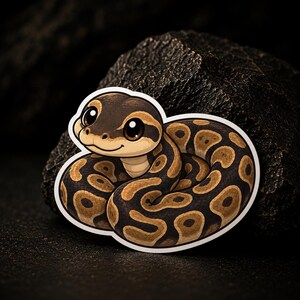 Chibi Ball Python Die Schnitt Aufkleber | Schlangenliebhaber Vinyl Aufkleber