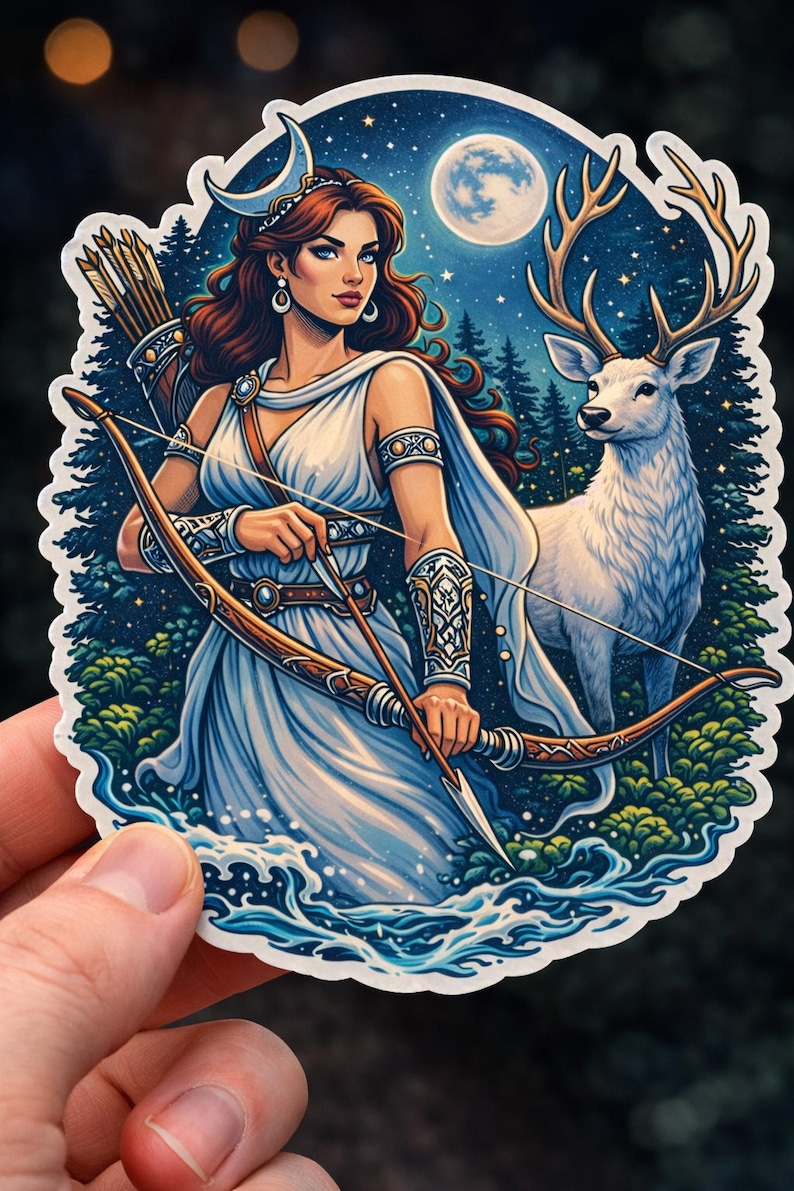 Artemis Greek Mythology Vinyl Sticker - Etsy