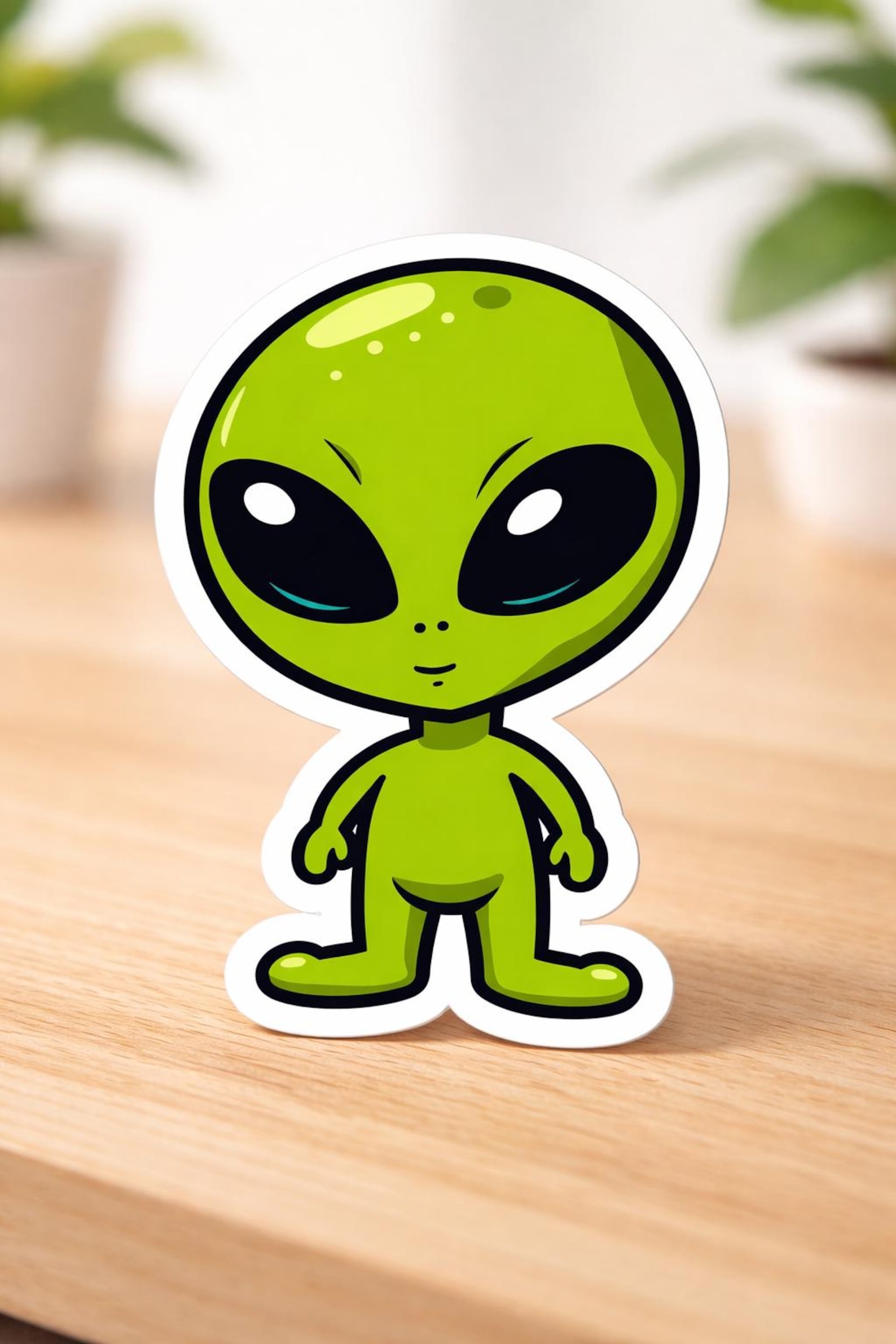 Chibi Green Alien Vinyl Sticker, UFO Extraterrestrial Die Cut - Etsy