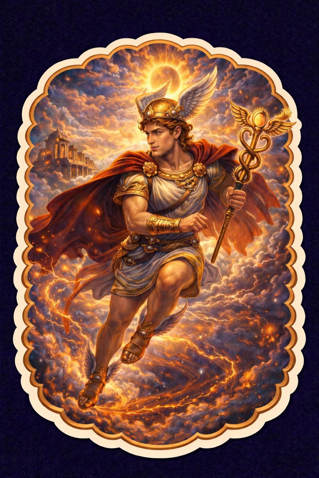 Hermes Greek God Sticker | Messenger Olympian Mythology Art - Etsy