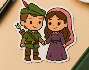 ロビンフッドとメイドのマリアンちびステッカー – フォークロアロマンス