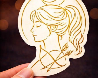 アルテミス女神ダイカットステッカー、ギリシャ神話の月の狩人ビニール