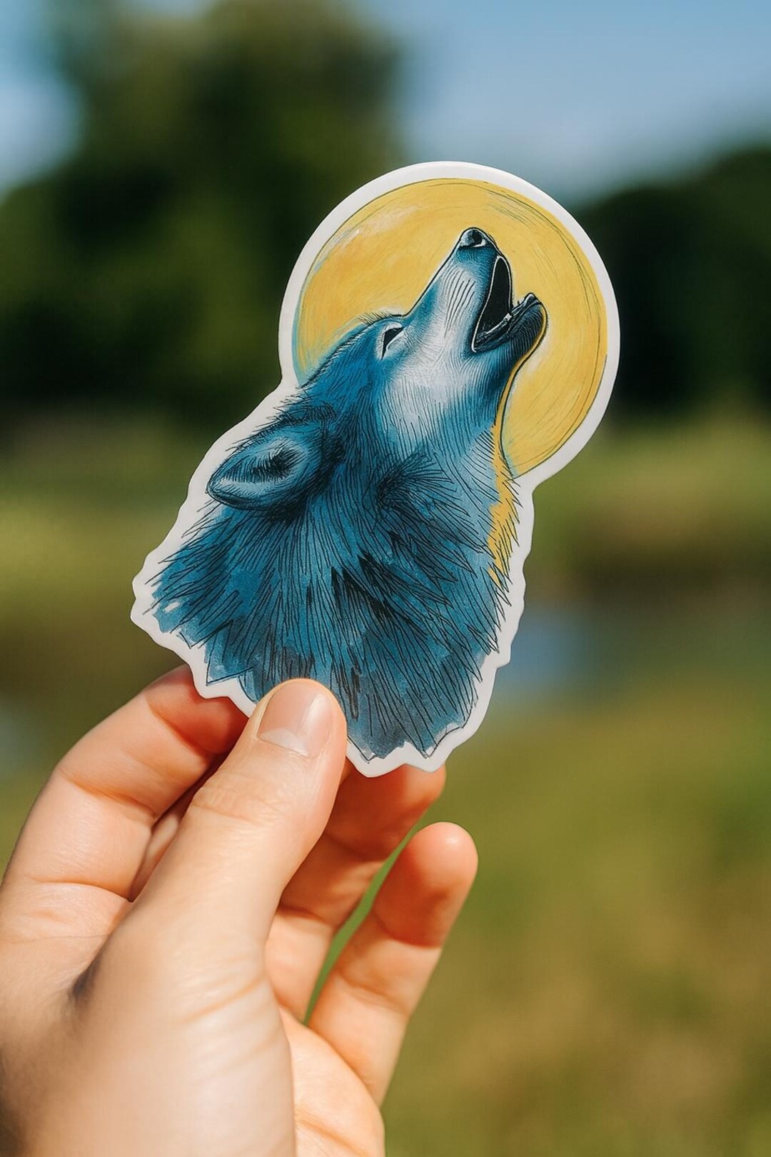 Furry Howl Sticker Howling Wolf and Full Moon Sticker | Mystical Wildlife Decal - Etsy