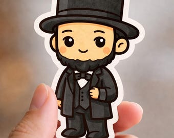 Chibi Abraham Lincoln Historical Figure Vinyl Sticker