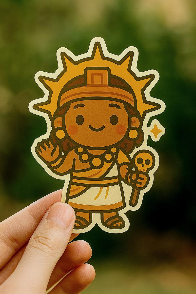Tunic Sticker Chibi Kinich Ahau Mayan Sun God Vinyl Sticker - Etsy