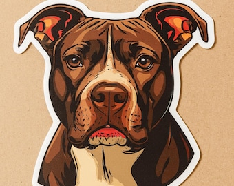Pitbull Dog Face Sticker – Waterproof Pit Bull Lover Decal