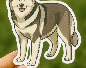 Pegatina de perro Malamute de Alaska, estilo husky ártico