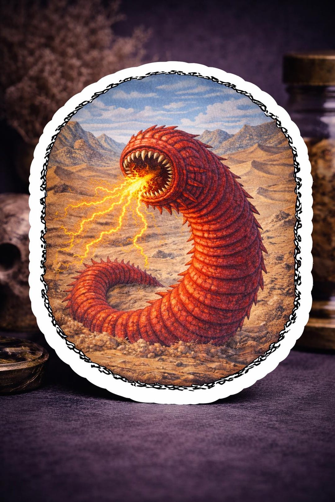 Goobi Sticker Mongolian Death Worm Die Cut Sticker, Gobi Desert Cryptid Vinyl Sticker ...