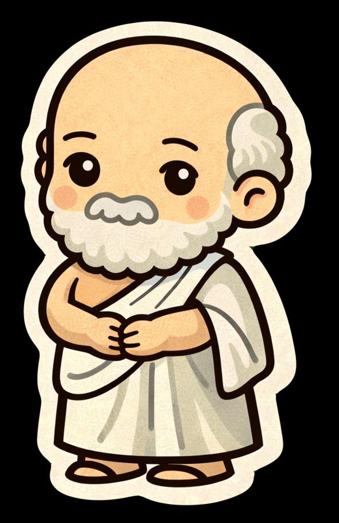 Chibi Socrates Sticker, Greek Philosopher Vinyl Sticker, Cute Philosophy Art - Etsy
