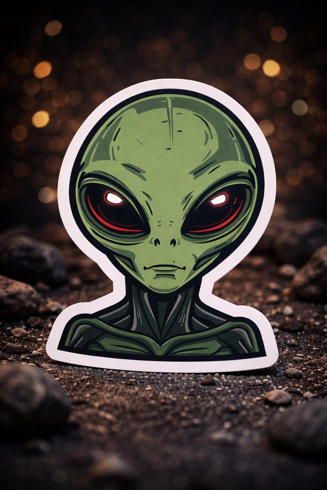 Alien Head Vinyl Sticker, UFO Cryptid Paranormal Die Cut Sticker - Etsy