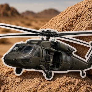Black Hawk helikopter vinylklistermärke | Militär helikopterdekal | Taktisk flygplansklistermärke | Vattentät vinylgåva för veteraner
