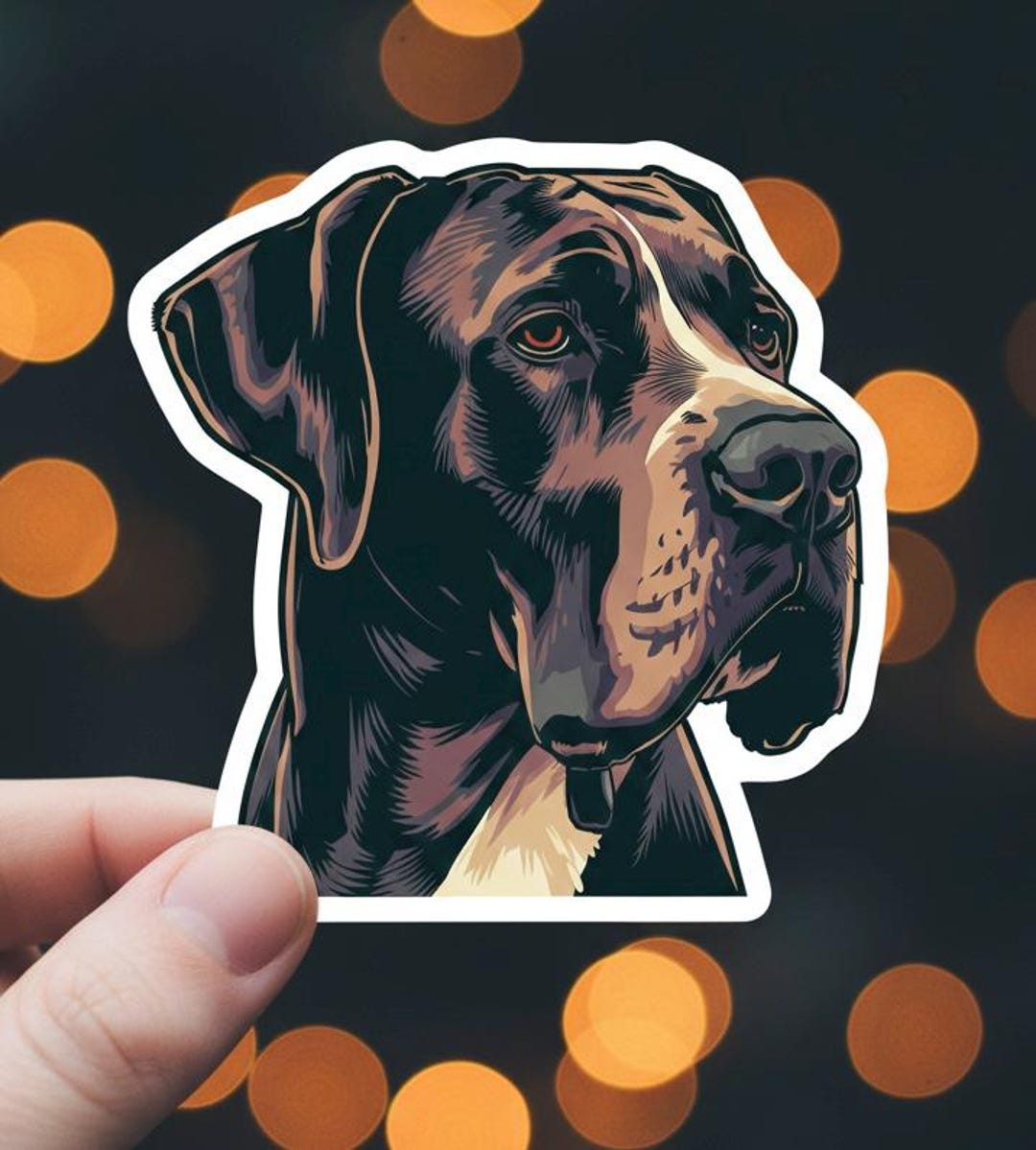 Dane Sticker: Gray Dog Art - Etsy