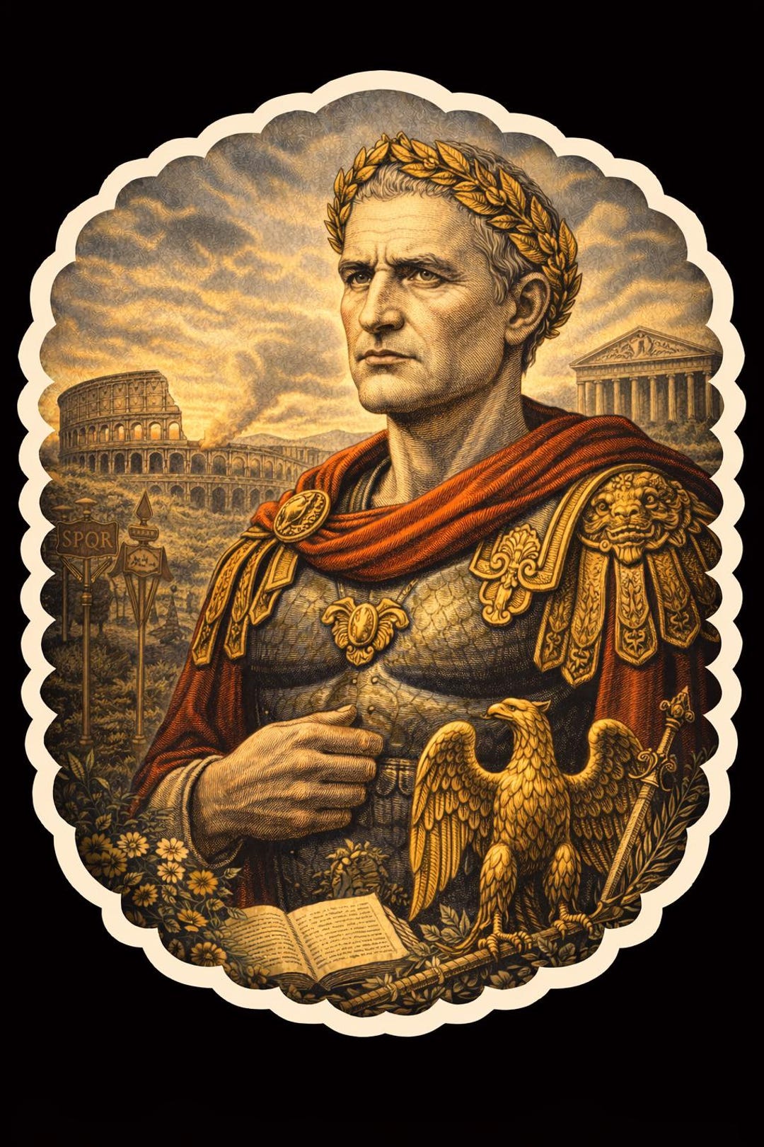 Caesar Sticker Julius Caesar Sticker, Roman Empire Art Die Cut, Ancient Rome ...
