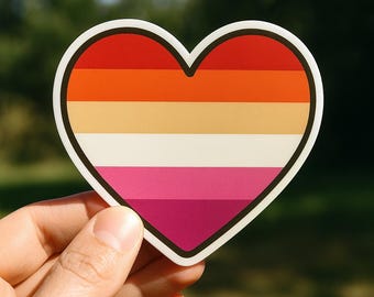 Lesbian Pride Heart Vinyl Sticker