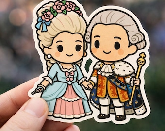 Chibi Marie Antoinette and King Louis XVI Vinyl Sticker