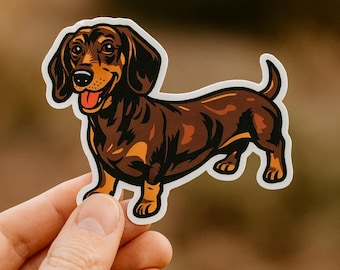 Dachshund Dark Brown Vinyl Sticker