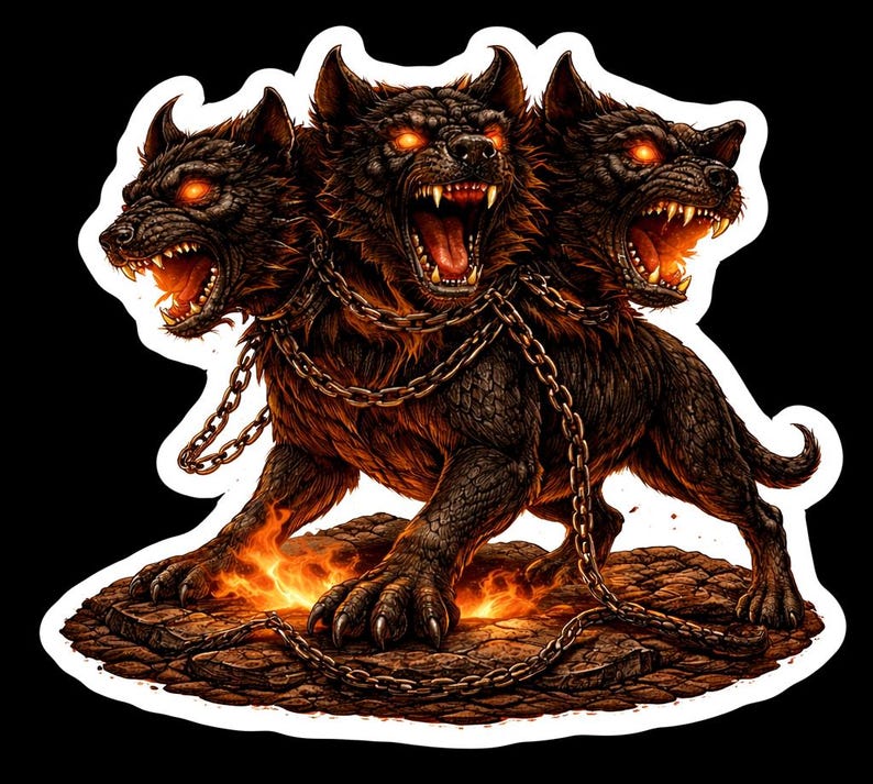 Cerberus Greek Mythology Vinyl Sticker - Etsy