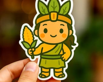 Adesivo in vinile Chibi Hun Hunahpu Maya Dio del mais
