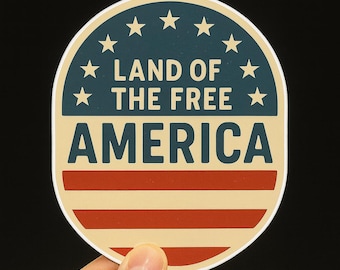 Land of the Free America Sticker