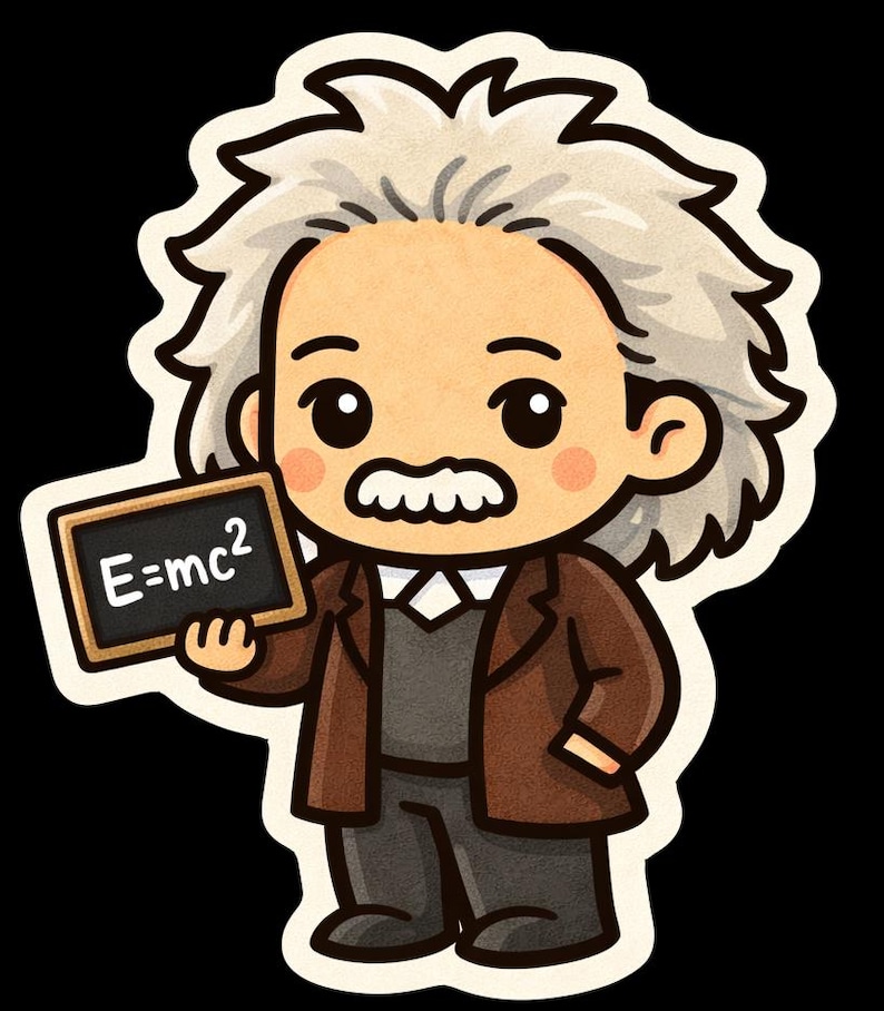 Chibi Albert Einstein Vinyl Sticker, Science History Die Cut Sticker - Etsy