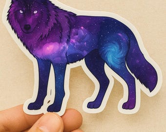 Full Body Galaxy Wolf Sticker