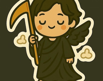 Chibi Thanatos Greek Mythology Vinyl Sticker