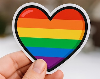 Naklejka winylowa Rainbow Pride Heart – Naklejka z motywem miłości LGBTQ+
