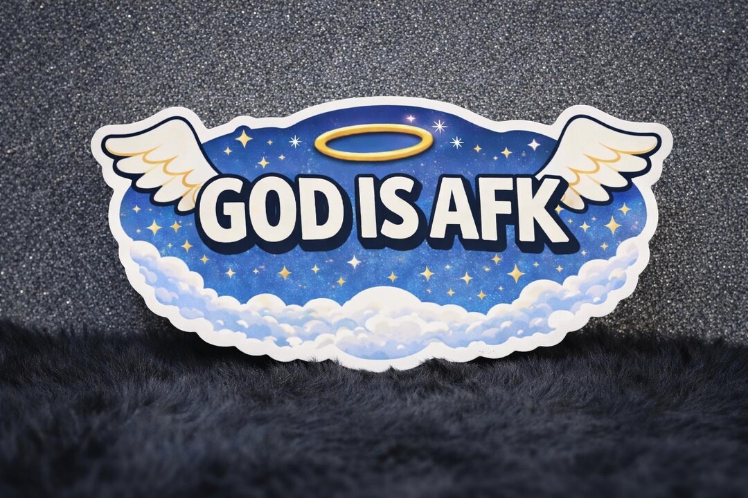 God is AFK Sticker | Funny Angel Vinyl Decal - Etsy Australia