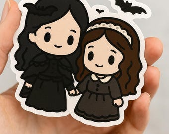 Chibi Carmilla and Laura Die-Cut Sticker | Gothic Lesbian Romance