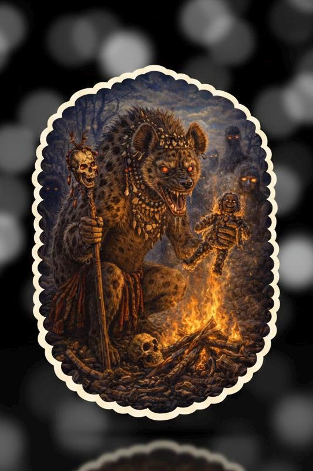 Buda Hyena Witch Die Cut Sticker, African Folklore Sticker - Etsy