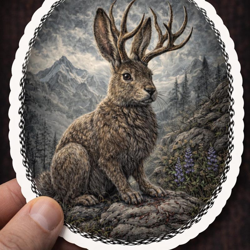 Rabbit With Antlers - Etsy