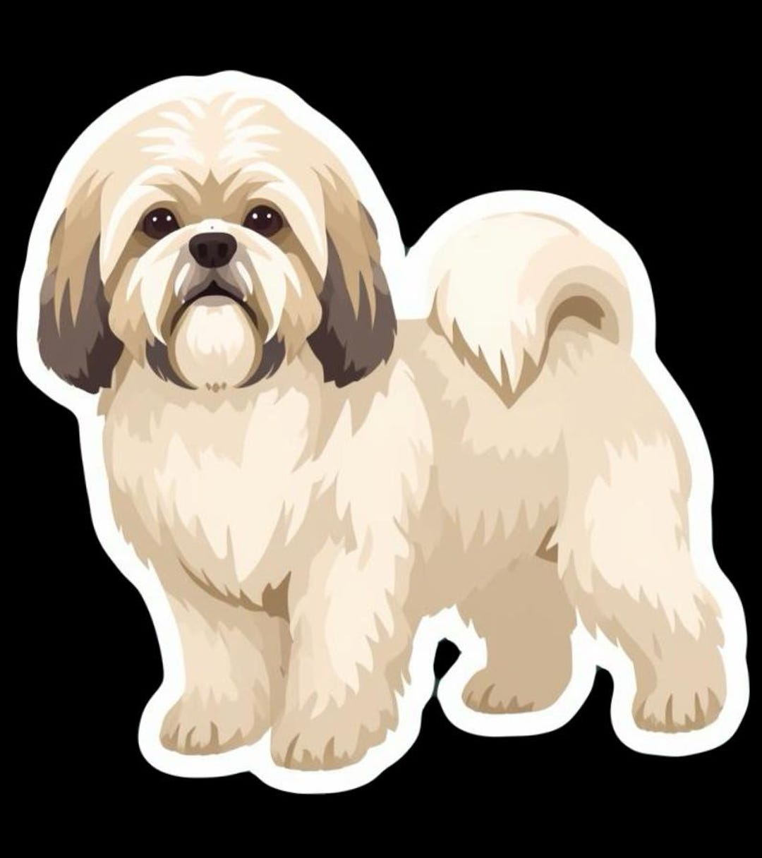 Shih Tzu Full Body Die Cut Sticker, Fluffy Small Dog Vinyl Decal - Etsy