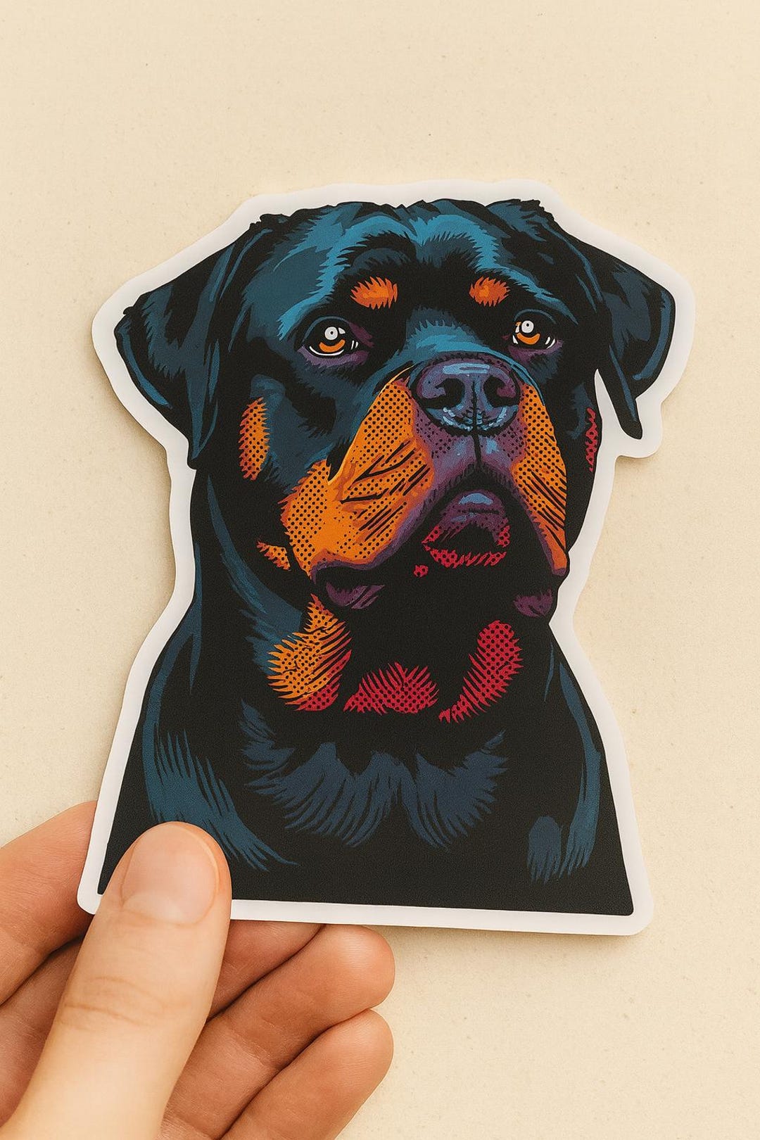 Pop Art Rottweiler Vinyl Sticker: Waterproof Die Cut Decal - Etsy