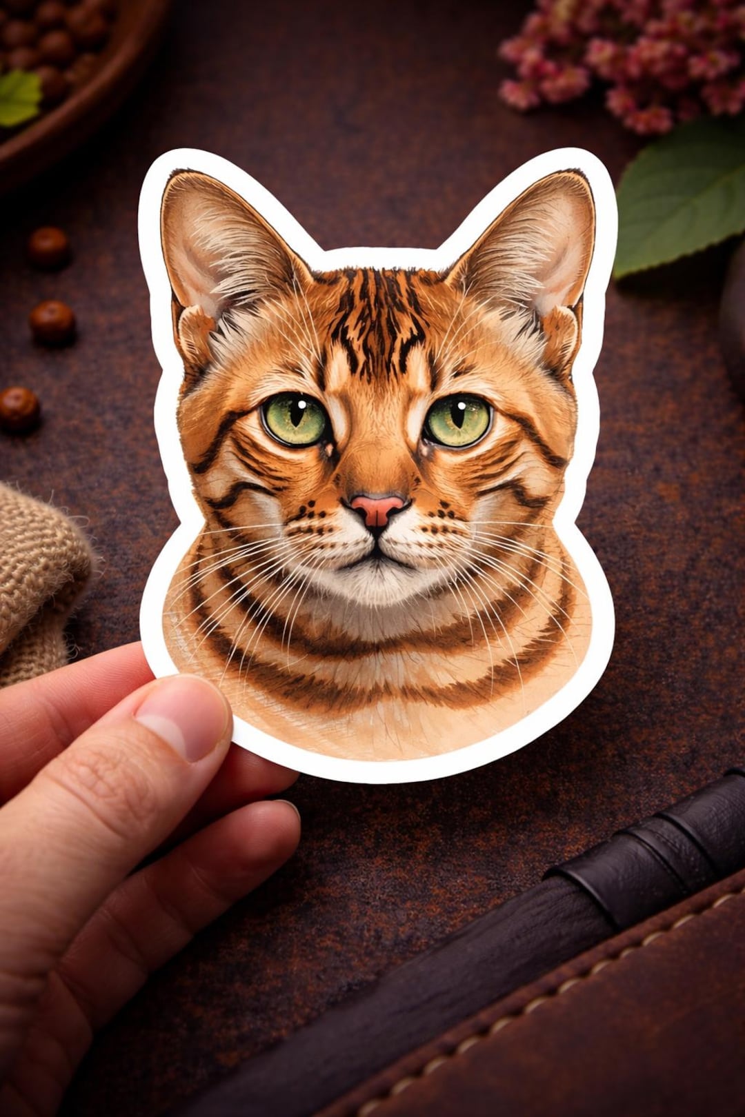 Orange Tabby Cat Face Die Cut Sticker - Etsy