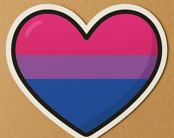 Bisexual Pride Heart: Vinyl Sticker