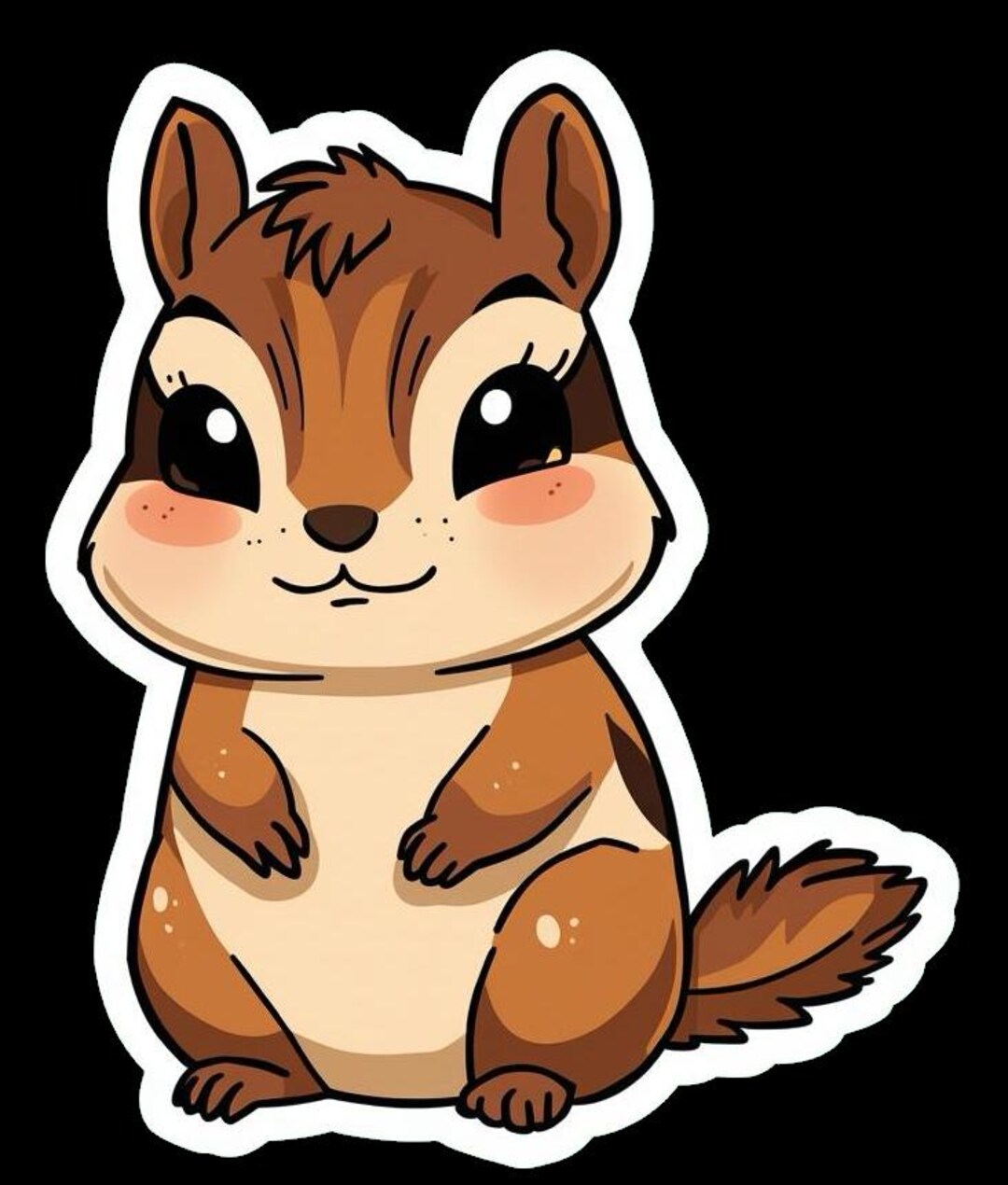 Chipmunk Sticker Kawaii Chipmunk Sticker - Forest Friend Vinyl Decal - Etsy