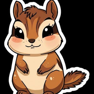 Kawaii jordekorre klistermärke - Skogsvän vinyldekal