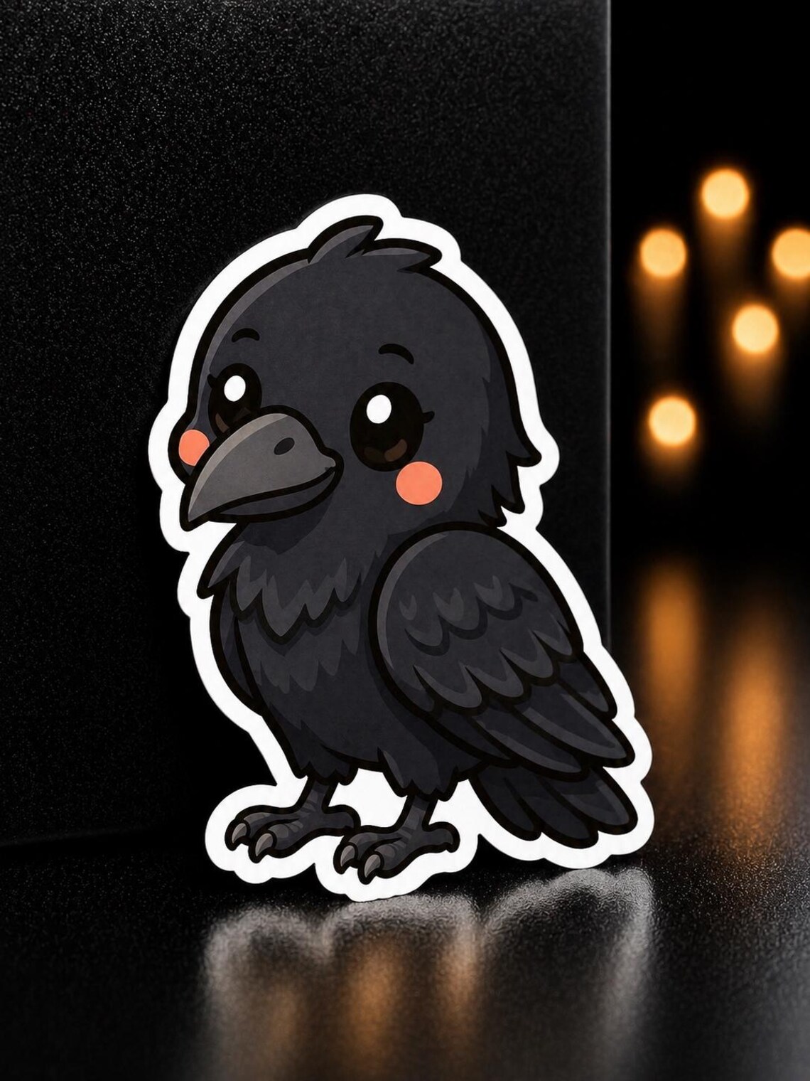 Cute Chibi Raven Sticker, Kawaii Crow Vinyl Decal, Gothic Bird Die Cut ...