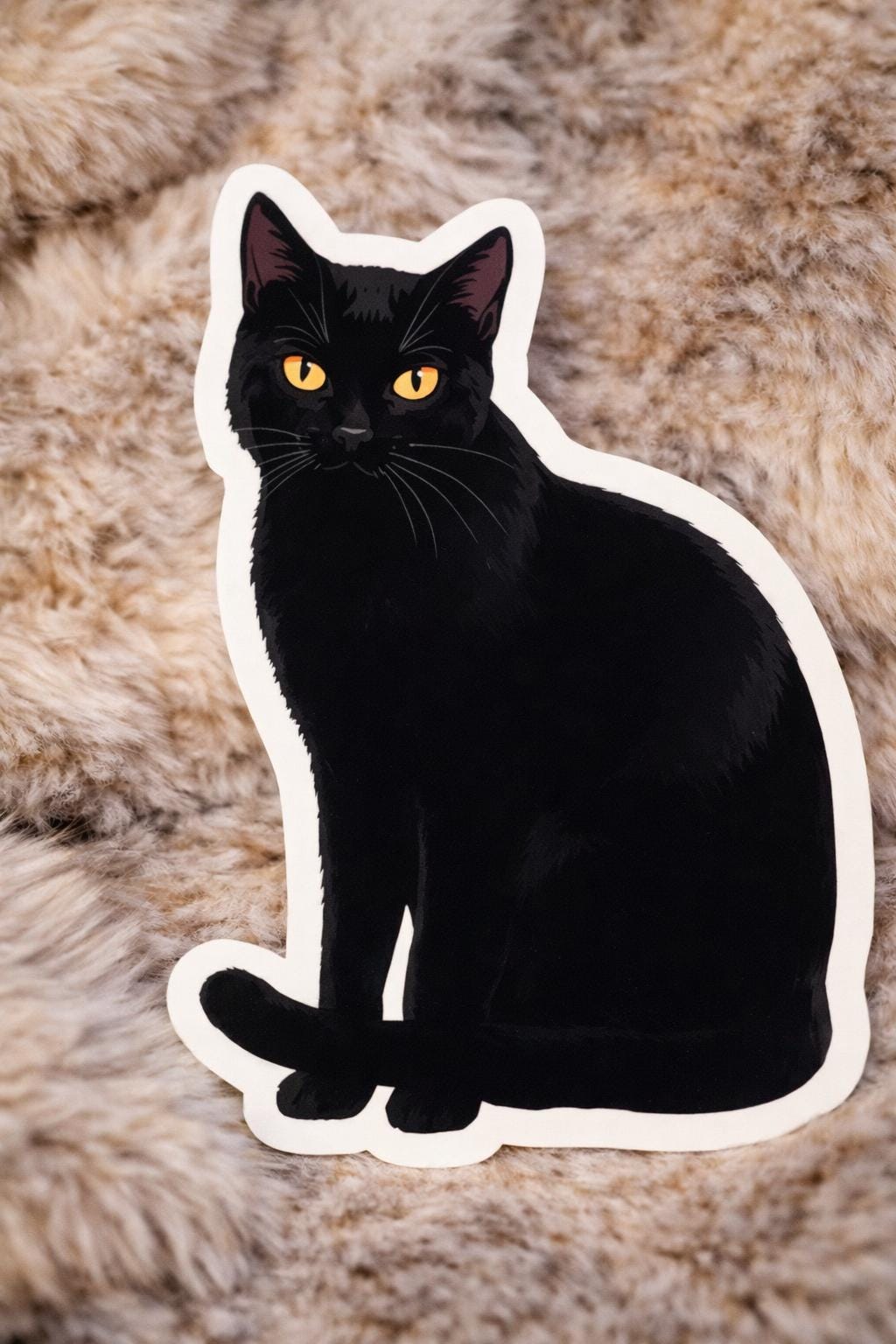 Black Cat Sticker - Realistic Feline Vinyl Decal - Etsy
