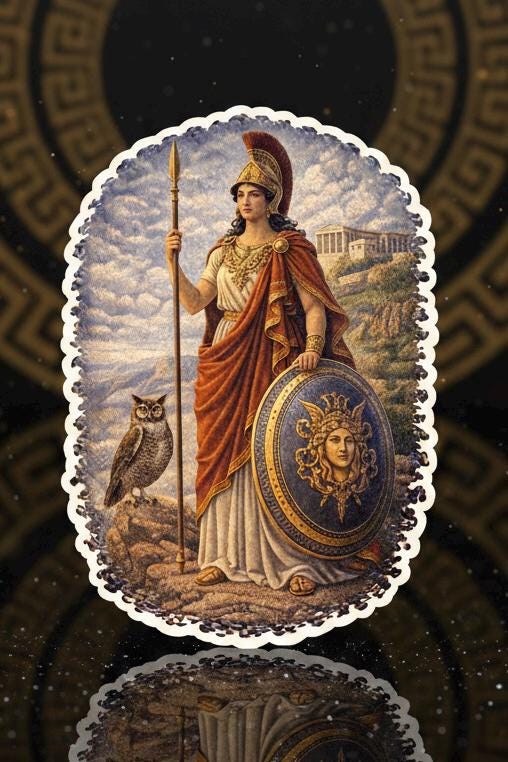 Athena Die Cut Sticker, Greek Goddess Sticker - Etsy